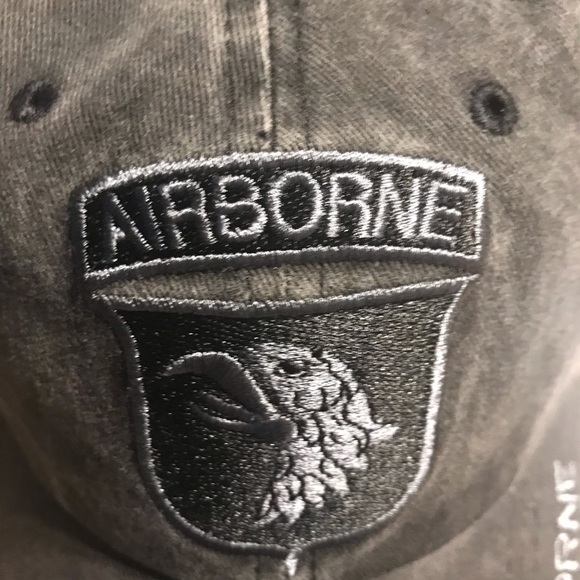 US Army 101st Airborne Cap, Black Subdued Color - Picture 2 of 7